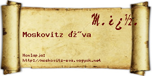 Moskovitz Éva névjegykártya